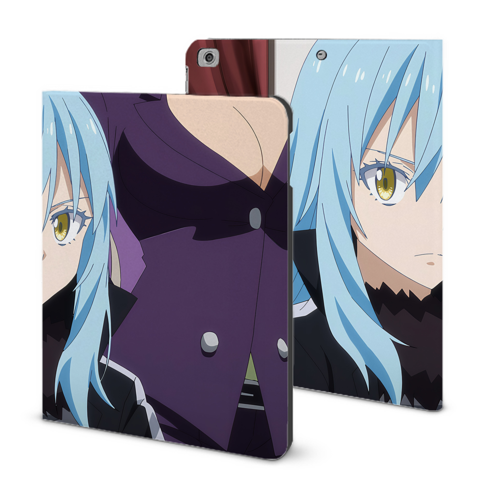（画像用） 転スラ Regarding Reincarnated to Slime IPad ケース ブック型 PUレザー TPU 耐衝撃 軽量 薄型 ペン収納なし 全面保護 IPad 各モデル対応